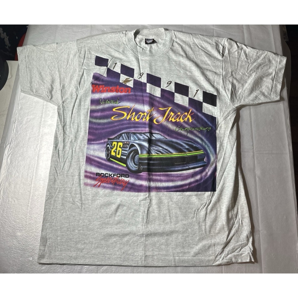 VTG 1991 Rockford Speedway Winston Short Track Championships Shirt Mens 2XL